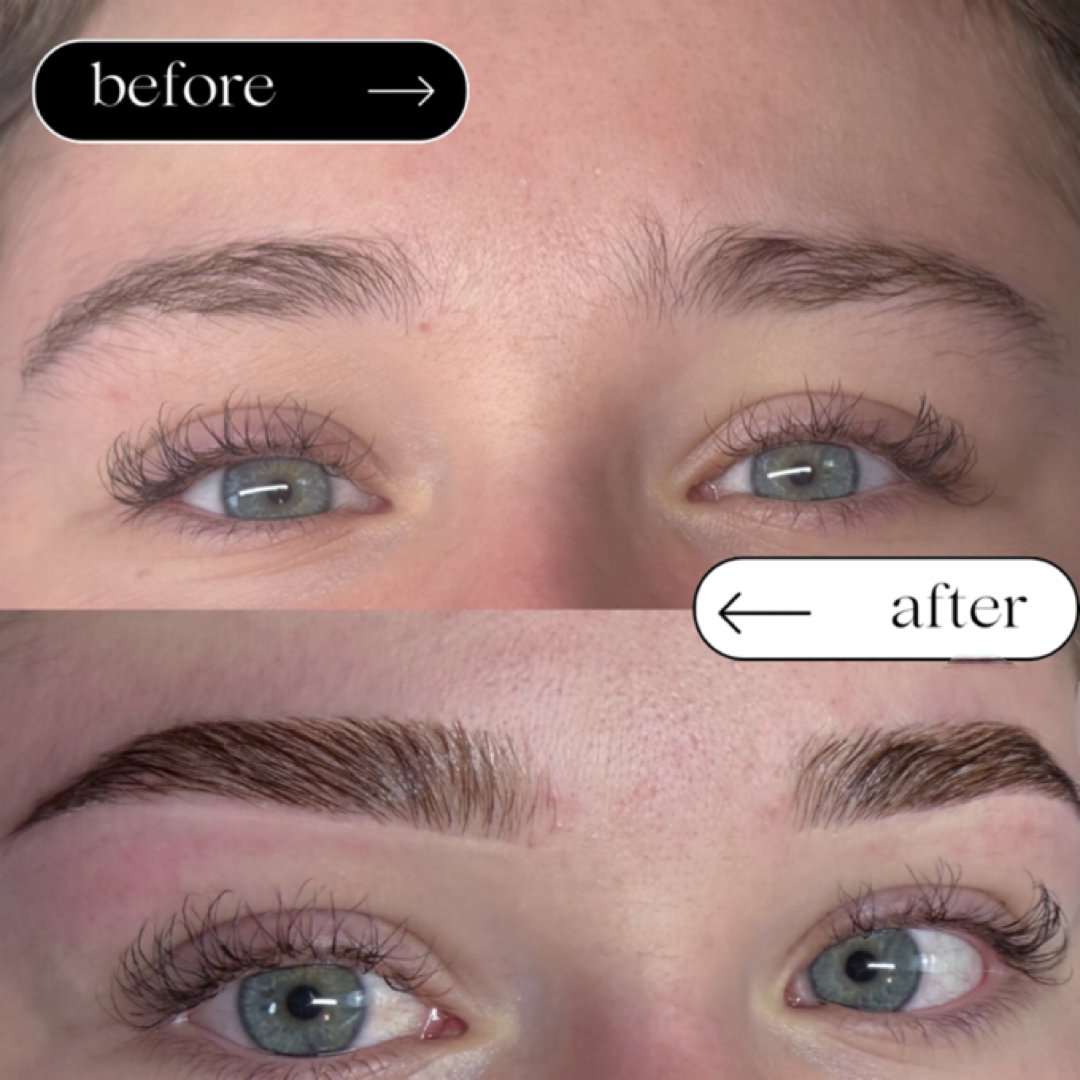 Brow lamination, soft natural finish