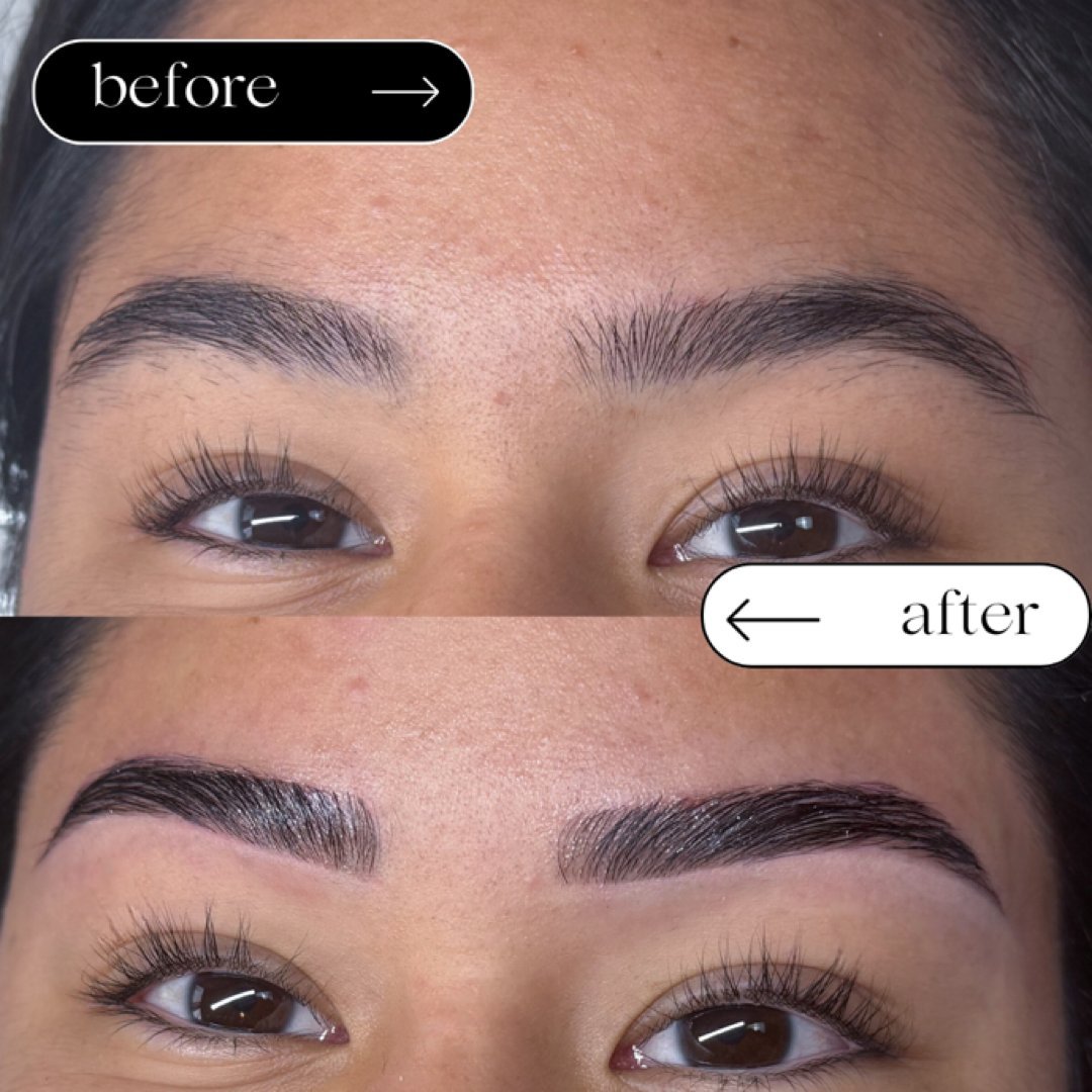 Brow lamination and tint, warm tone